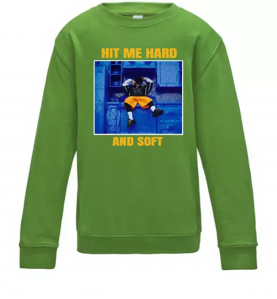 Дитячий світшот Hit me hard and soft Лаймовий фото