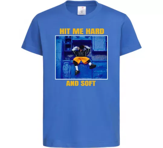 Дитяча футболка Hit me hard and soft Яскраво-синій фото