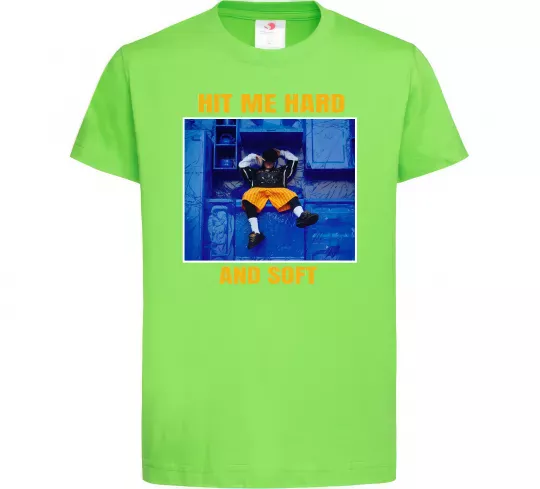 Дитяча футболка Hit me hard and soft Лаймовий фото