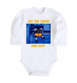 Дитячий бодік Hit me hard and soft Білий фото