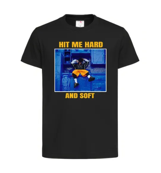 Детская футболка Hit me hard and soft Черный фото