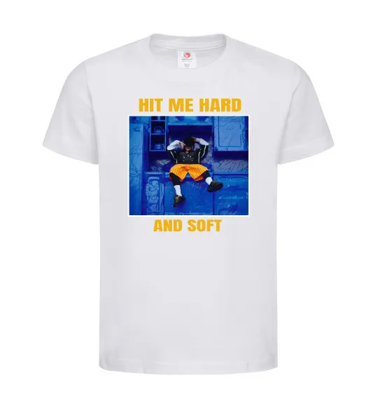 Детская футболка Hit me hard and soft Белый фото