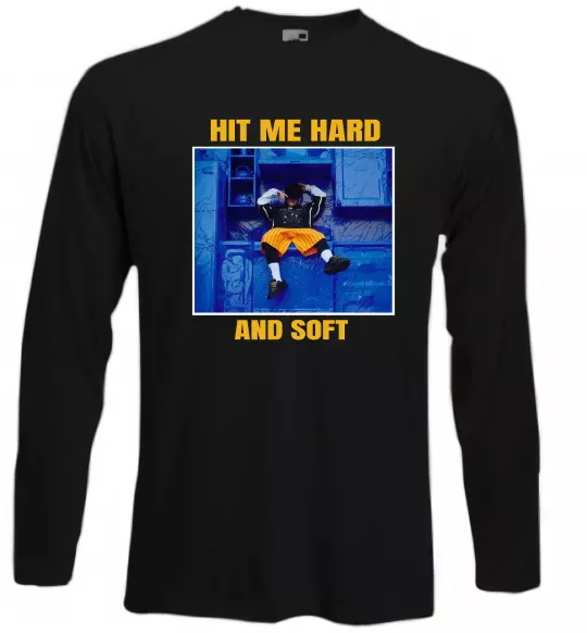 Лонгслів Hit me hard and soft Чорний фото