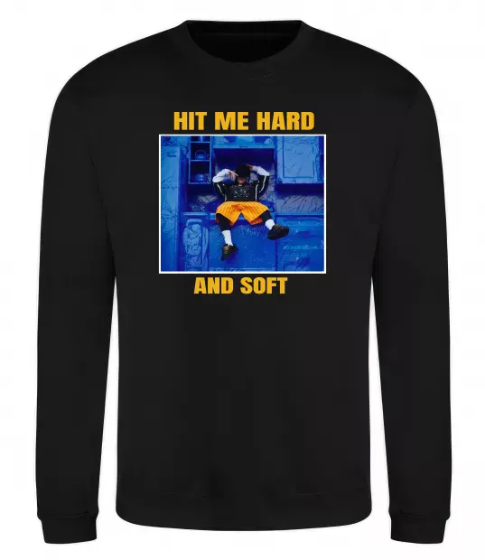 Світшот Hit me hard and soft Чорний фото