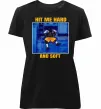 Женская премиум футболка Hit me hard and soft Черный фото