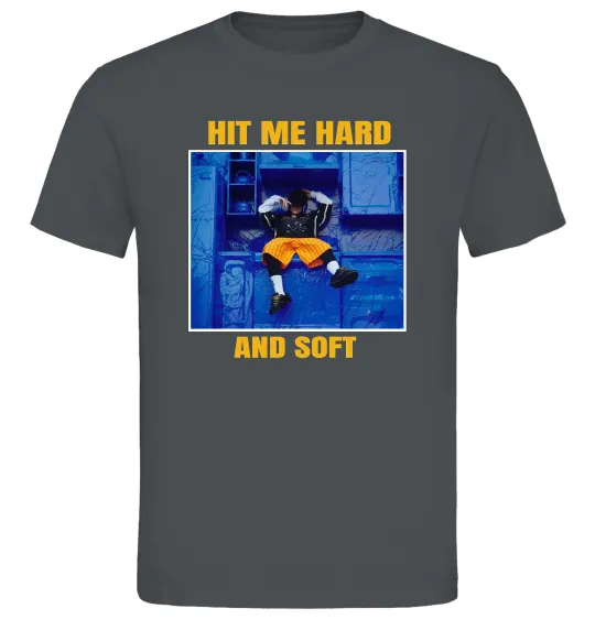 Мужская футболка Hit me hard and soft Графит фото
