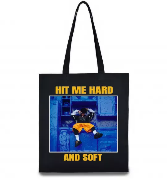 Еко-сумка Hit me hard and soft Чорний фото