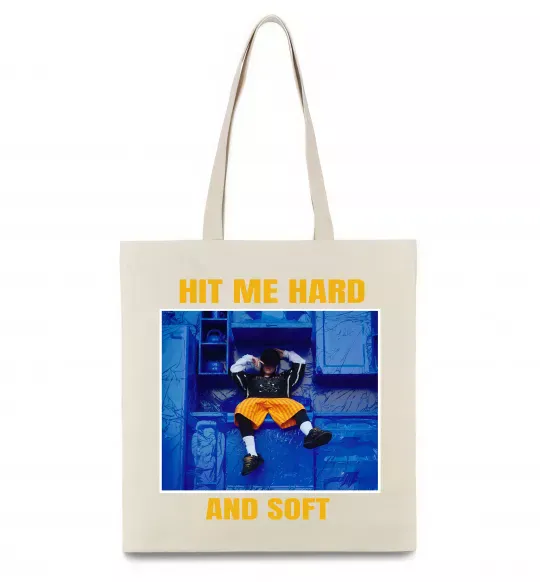 Еко-сумка Hit me hard and soft Бежевий фото