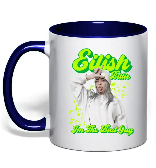 Чашка с цветной ручкой Eilish Billie Глубокий темно-синий фото