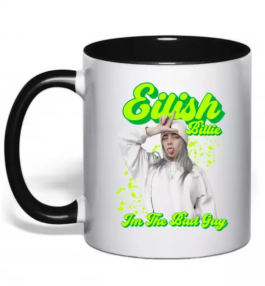 Чашка с цветной ручкой Eilish Billie Черный фото