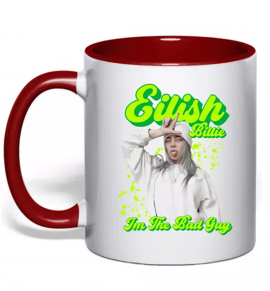 Чашка с цветной ручкой Eilish Billie Красный фото