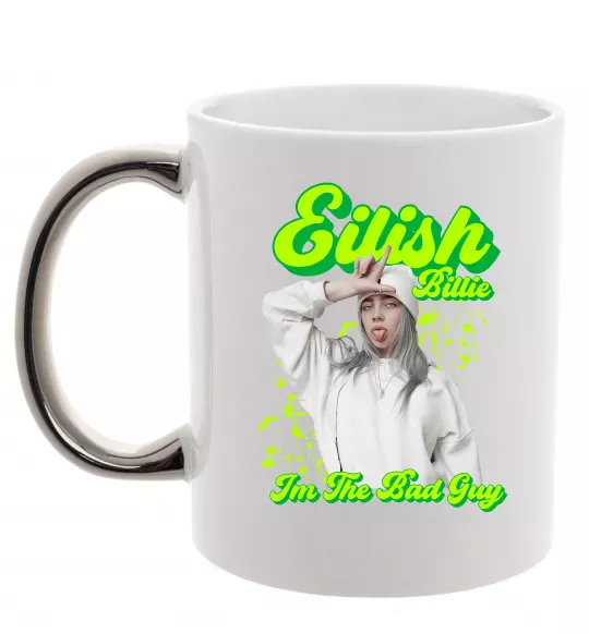 Чашка с цветной ручкой Eilish Billie Серебро фото