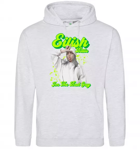 Женская толстовка (худи) Eilish Billie Серый меланж фото