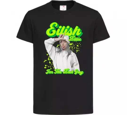 Дитяча футболка Eilish Billie Чорний фото