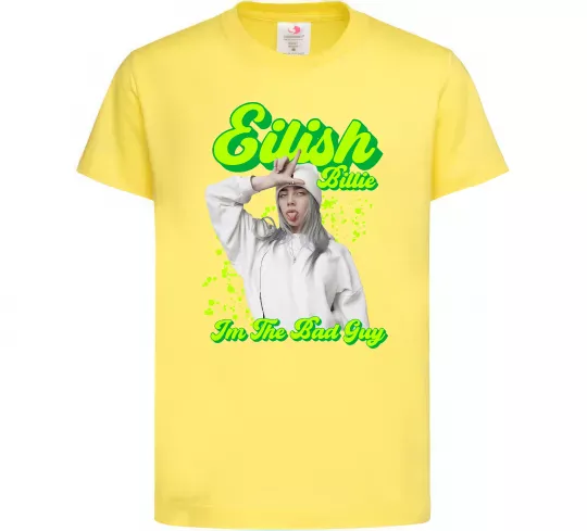 Дитяча футболка Eilish Billie Лимонний фото