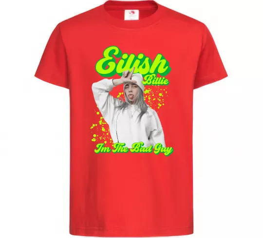 Дитяча футболка Eilish Billie Червоний фото