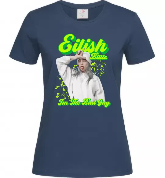 Женская футболка Eilish Billie Темно-синий фото