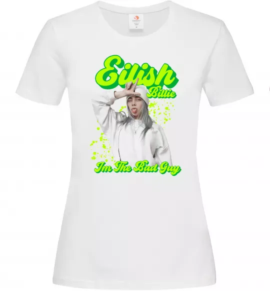 Женская футболка Eilish Billie Белый фото