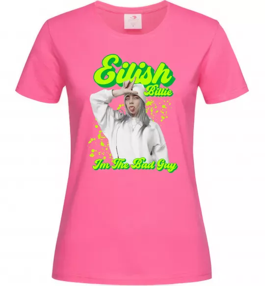 Женская футболка Eilish Billie Ярко-розовый фото