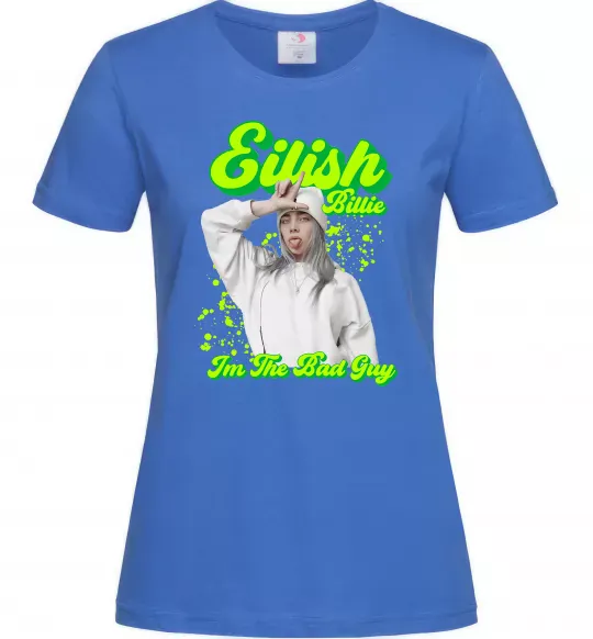 Женская футболка Eilish Billie Ярко-синий фото