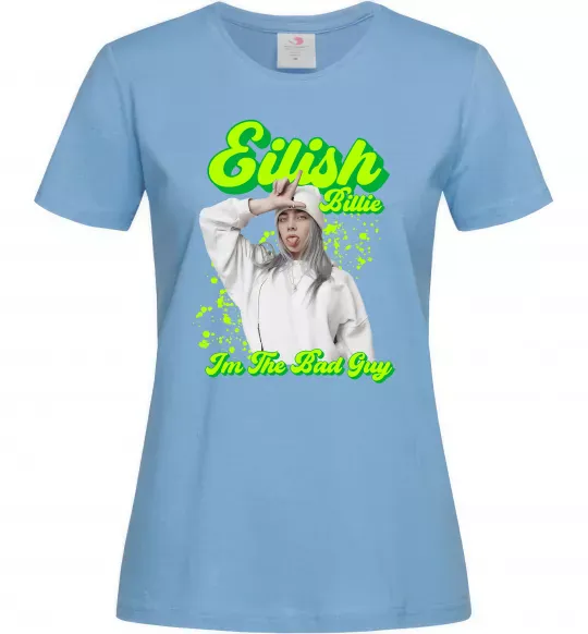 Женская футболка Eilish Billie Голубой фото