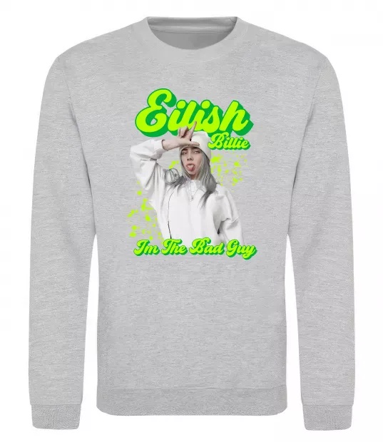 Свитшот Eilish Billie Серый меланж фото