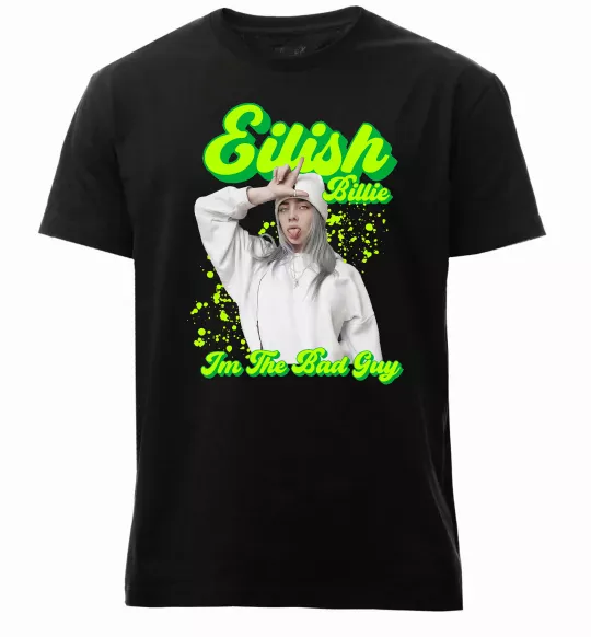 Мужская премиум футболка Eilish Billie Черный фото