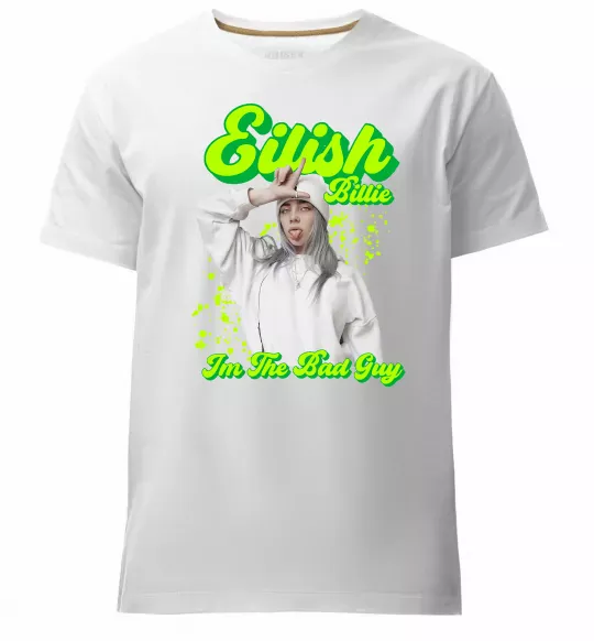 Мужская премиум футболка Eilish Billie Белый фото
