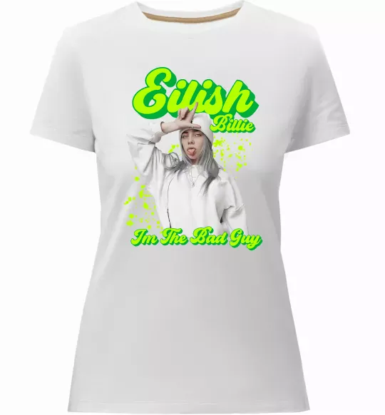 Женская премиум футболка Eilish Billie Белый фото