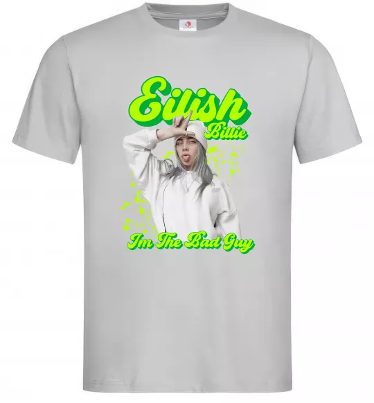 Мужская футболка Eilish Billie Серый фото