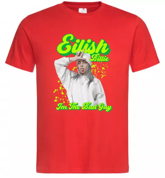 Мужская футболка Eilish Billie Красный фото