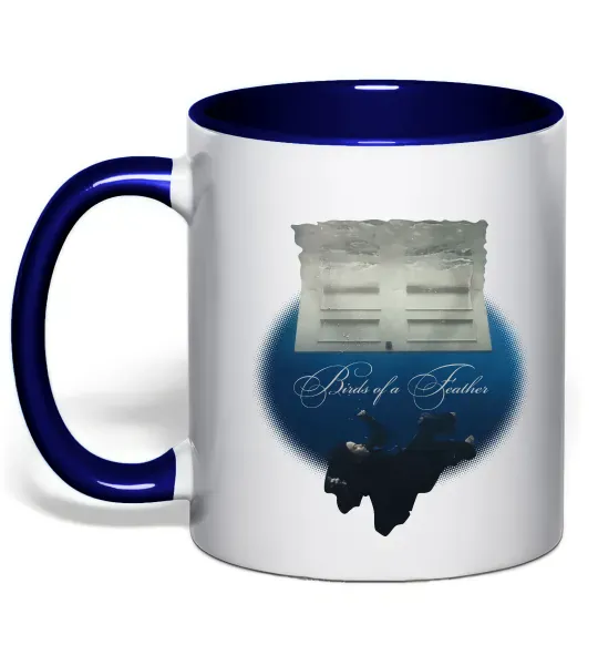 Чашка с цветной ручкой Birds of a feather Глубокий темно-синий фото