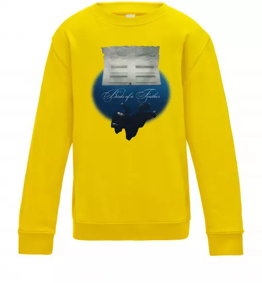 Детский Свитшот Birds of a feather Солнечно желтый фото