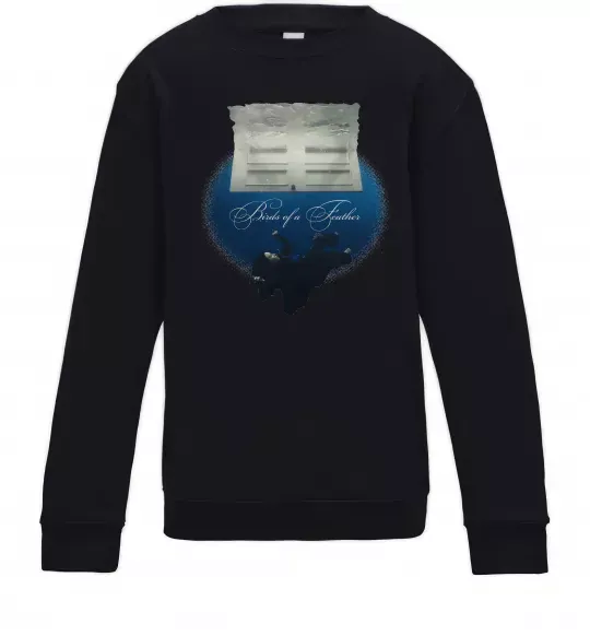 Детский Свитшот Birds of a feather Черный фото