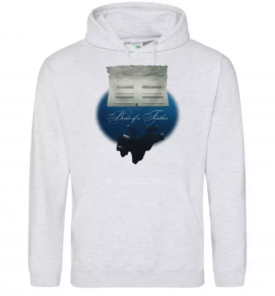 Женская толстовка (худи) Birds of a feather Серый меланж фото