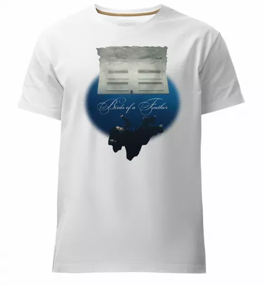 Мужская премиум футболка Birds of a feather Белый фото