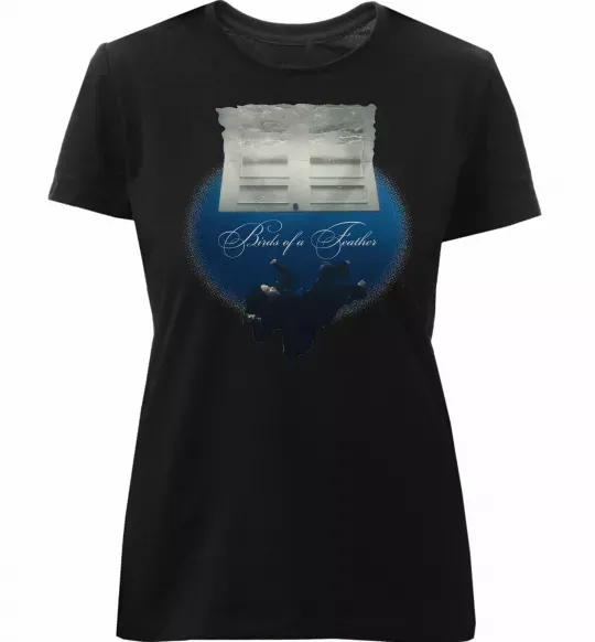 Женская премиум футболка Birds of a feather Черный фото