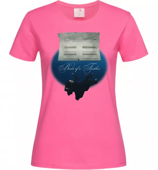 Женская футболка Birds of a feather Ярко-розовый фото