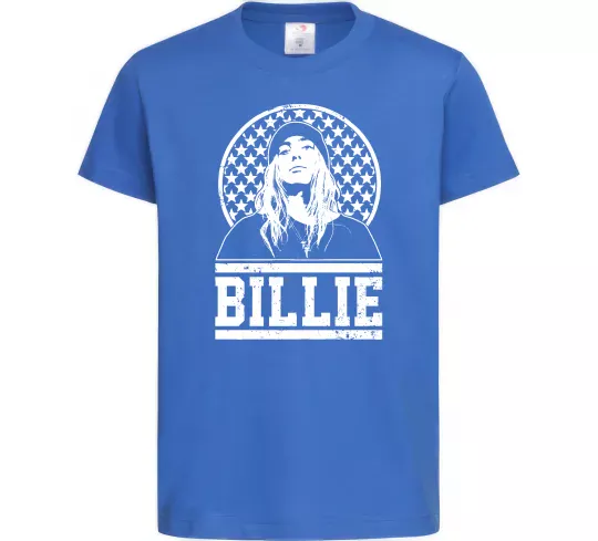 Детская футболка Billie чорно-білий Ярко-синий фото