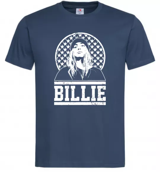 Мужская футболка Billie чорно-білий Темно-синий фото