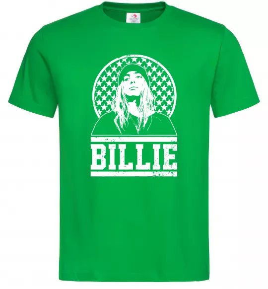 Мужская футболка Billie чорно-білий Зеленый фото