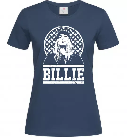Женская футболка Billie чорно-білий Темно-синий фото