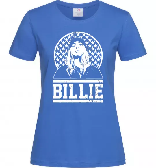 Женская футболка Billie чорно-білий Ярко-синий фото