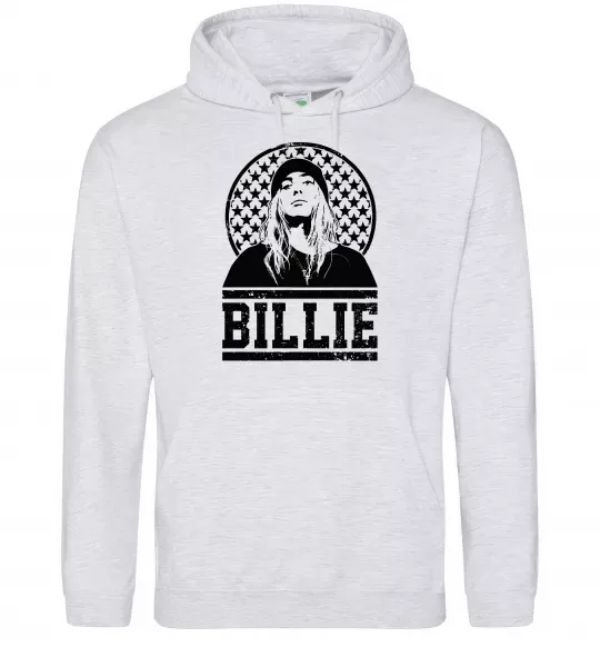 Женская толстовка (худи) Billie чорно-білий Серый меланж фото