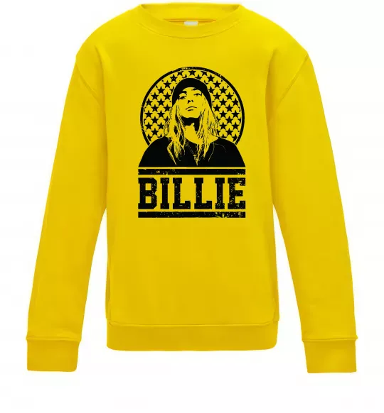 Детский Свитшот Billie чорно-білий Солнечно желтый фото