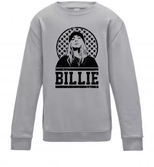 Детский Свитшот Billie чорно-білий Серый меланж фото