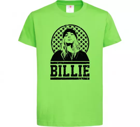 Детская футболка Billie чорно-білий Лаймовый фото