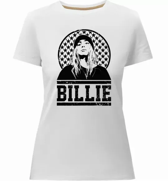 Женская премиум футболка Billie чорно-білий Белый фото