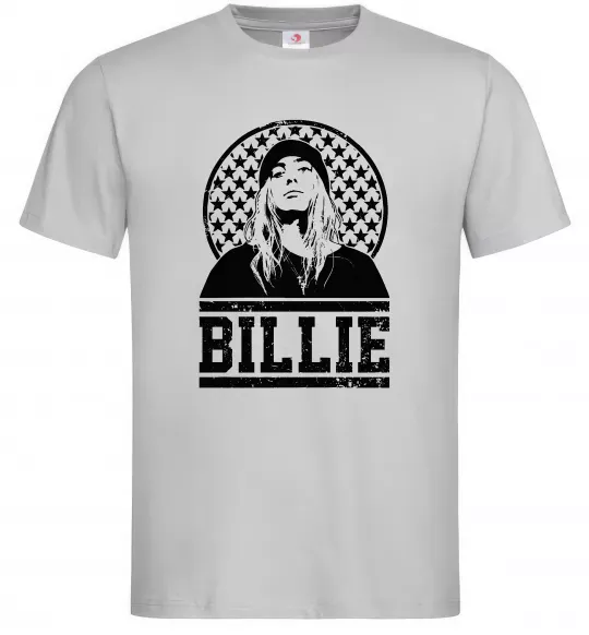 Мужская футболка Billie чорно-білий Серый фото