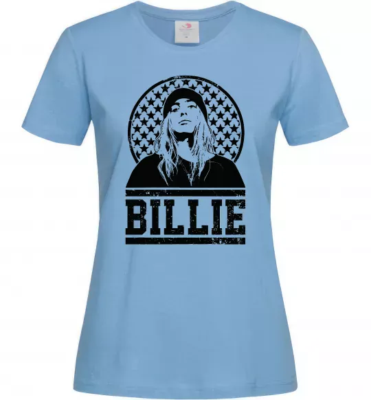 Женская футболка Billie чорно-білий Голубой фото